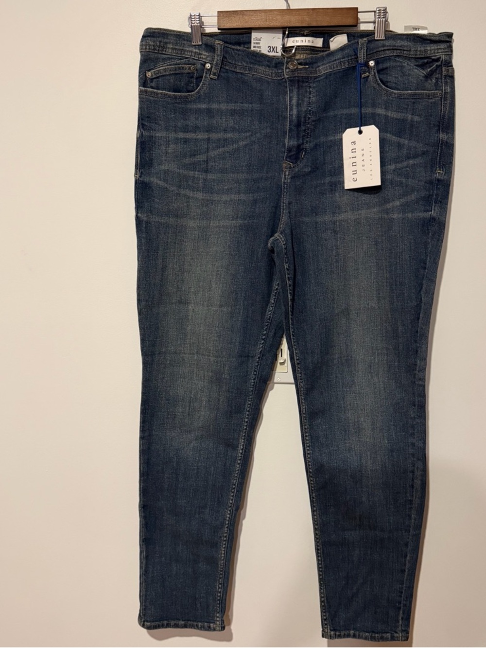 NWT eunina‎ Women's Skinny Jeans in Dark Indigo Size 3XL